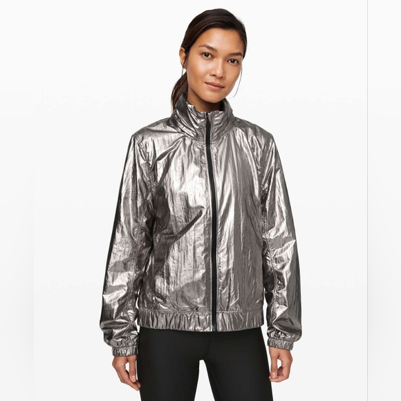 LULULEMON Get Stellar Titanium Foil Jacket XXS EUC - Picture 2 of 15